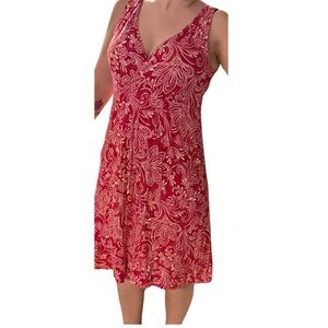 St. John's Bay Red and White Midi Dress